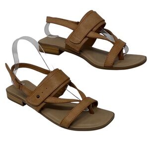 Frye and Co. Cassia Vegan Strappy Open Toe Tan Sandals Size 8.5